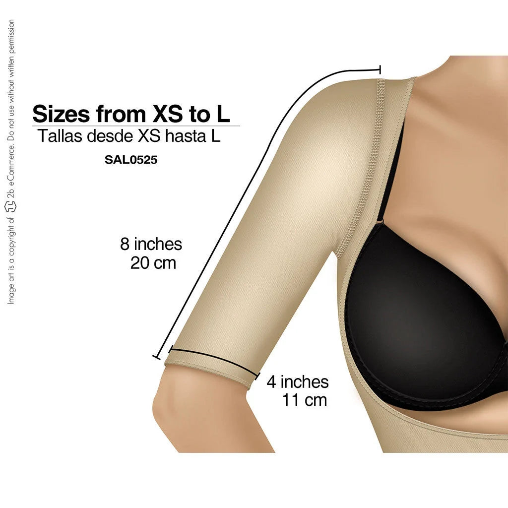 Fajas Salome 0525 beige arm compression sleeve post-surgery faja colombiana upper arm shaper XS to L sizes