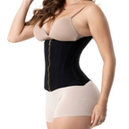 Fajas Salome 7011 black waist trainer with gold zipper, Colombian shapewear for daily compression and waist slimming side vie