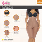 Fajas Salome 232CCB nude full-body post-surgery faja colombiana with hook closure and knee-length compression front view