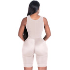 Bling Shapers BLI-553BF beige BBL post-surgery faja colombiana with butt-lifting panel, back view Colombian body shaper