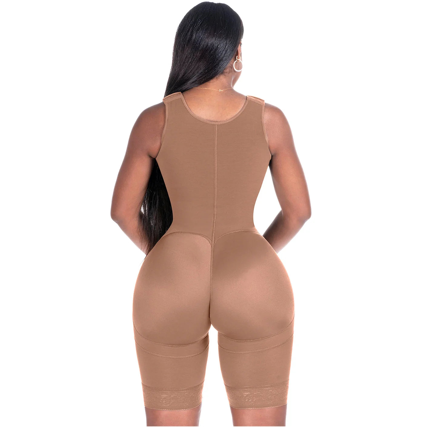 Bling Shapers BLI-553BF caramel BBL post-surgery faja colombiana open-butt design, Colombian shapewear back view