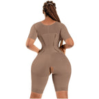 Bling Shapers BLI-938BF mocha BBL faja colombiana with open-back design, post-surgery Colombian shapewear back view