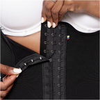 Bling Shapers BLI-941BF black post-surgery faja colombiana with hook-and-eye closure detail, BBL recovery compression garment