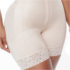 Bling Shapers BLI-T940BF beige BBL post-surgery faja colombiana with lace hem and hook closure side view