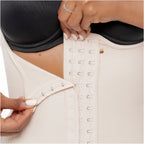 Bling Shapers BLI-T940BF beige post-surgery faja colombiana with hook-and-eye closure detail, BBL Colombian shapewear recover