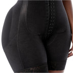 Bling Shapers BLI-T942BF black BBL post-surgery faja colombiana with hook closure, butt-lifting Colombian shapewear side view
