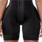 Bling Shapers BLI-T942BF black BBL post-surgery faja colombiana with hook-and-eye zipper closure front view