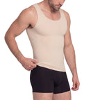 Fajas Salome 9001 nude compression tank top body shaper for men, Colombian shapewear daily slim undershirt side view