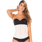 Diane & Geordi DAG-002396 beige hook-closure waist cincher Colombian shapewear body shaper front view for daily use