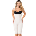 Diane & Geordi DAG-002408 beige full-body Colombian shapewear faja with front zipper and knee-length cut, front view
