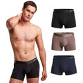 Geordi B4737 men's boxer briefs 3-pack black taupe navy, Colombian compression underwear front lifestyle view