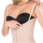 Diane & Geordi DAG-2395 nude open-bust bodysuit with zipper closure, daily Colombian shapewear faja colombiana front view
