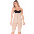 Diane & Geordi DAG-2397 beige full-body Colombian shapewear bodysuit with front zipper and knee-length compression for daily 
