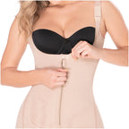 Diane & Geordi DAG-2397 beige full-body Colombian shapewear bodysuit with front zipper closure, daily faja colombiana lifesty