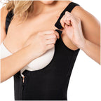 Diane & Geordi DAG-2397 black full-body faja colombiana with adjustable straps and front zipper, daily Colombian shapewear bo