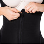 Diane & Geordi DAG-2397 black full-body Colombian shapewear bodysuit with front zipper closure, daily faja colombiana for wom
