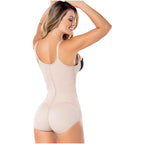 Diane & Geordi DAG-2411 beige full-body shaper bodysuit with adjustable straps, Colombian shapewear back view for women