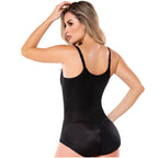 Diane & Geordi DAG-2411 black body shaper bodysuit with adjustable straps, back view Colombian shapewear for daily use