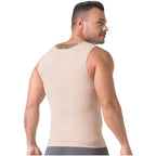 Diane & Geordi DAG-2415 nude men's compression tank top body shaper, Colombian shapewear slimming vest back view