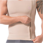 Diane & Geordi DAG-2415 beige compression vest with front zipper closure, Colombian shapewear body shaper for daily use