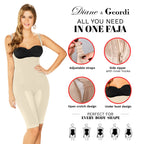 Diane & Geordi DAG-2393 beige full-body Colombian shapewear faja with adjustable straps and open crotch design front view