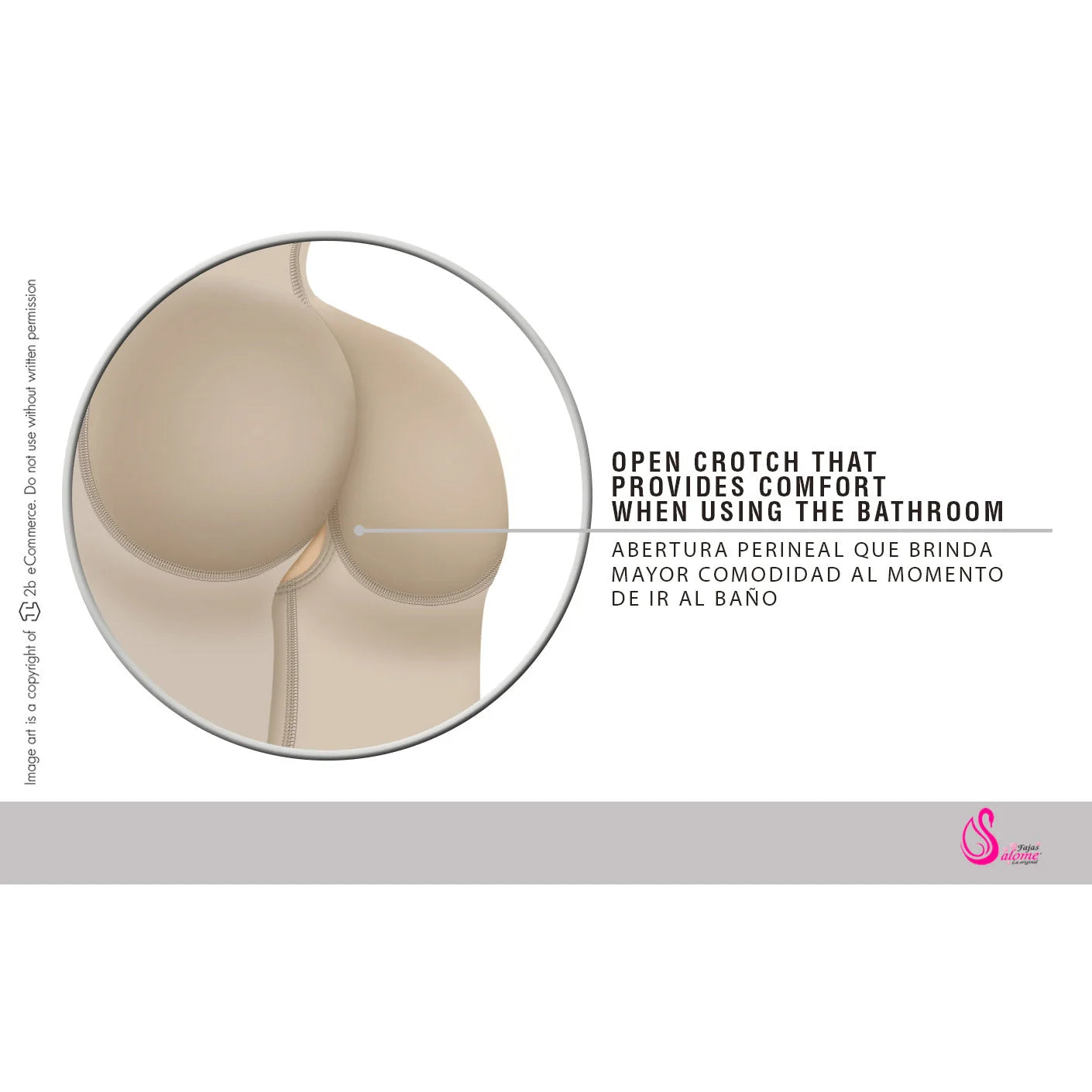 Fajas Salome 214 nude post-surgery faja colombiana open crotch detail, Colombian shapewear for postpartum recovery back view