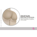Fajas Salome 525 beige post-surgery faja colombiana open crotch detail, full-body Colombian shapewear back view