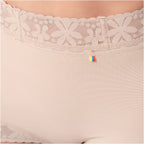Fajas Salome TC06L5 nude shaper shorts with lace waistband, Colombian shapewear for daily compression and tummy control front