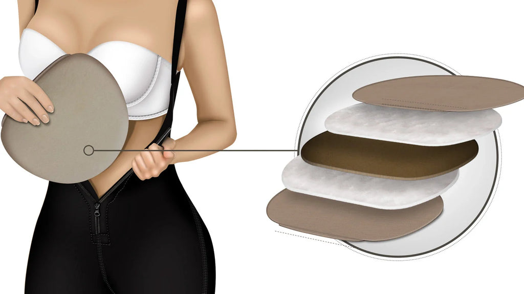 Fajas Salome 2507 beige multilayer abdominal board pad Colombian shapewear post-surgery compression accessory lifestyle view