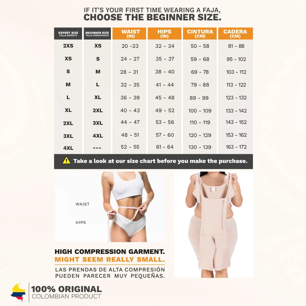 Diane Geordi DAG-2397 faja size chart Colombian shapewear beginner expert sizing guide compression garment women
