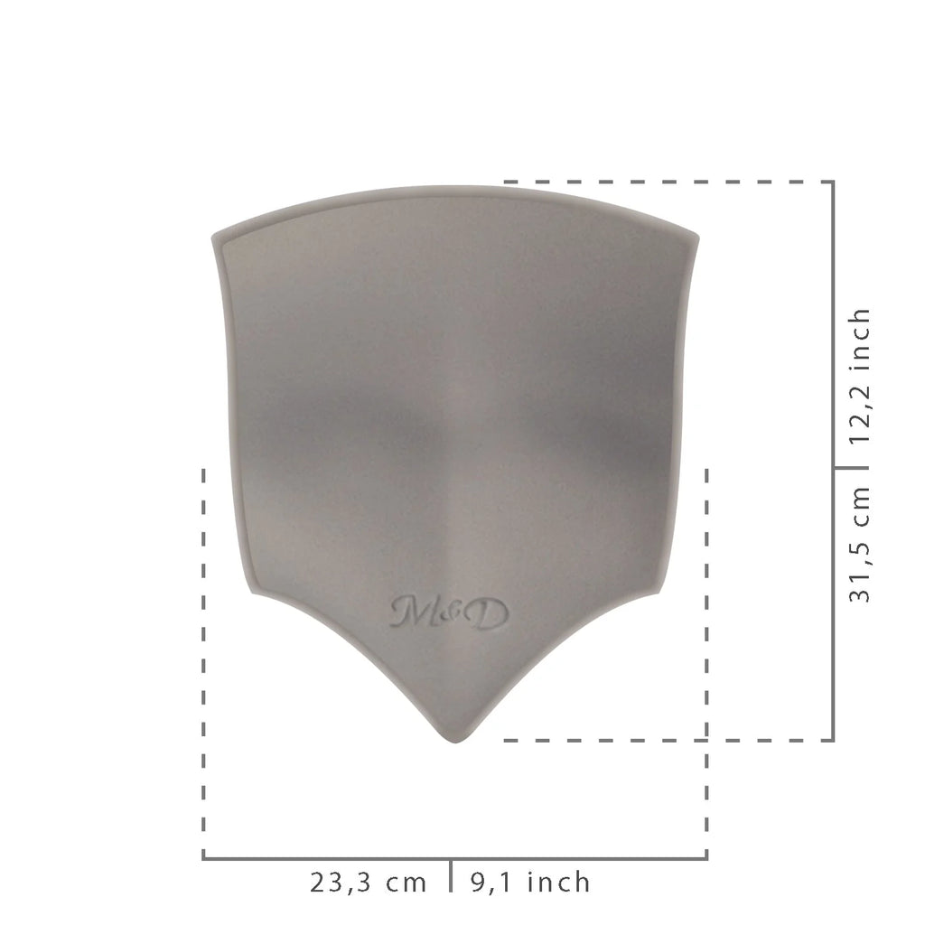 Fajas MyD MYDMLE9003 gray silicone pad compression accessory, post-surgery Colombian shapewear support piece front view