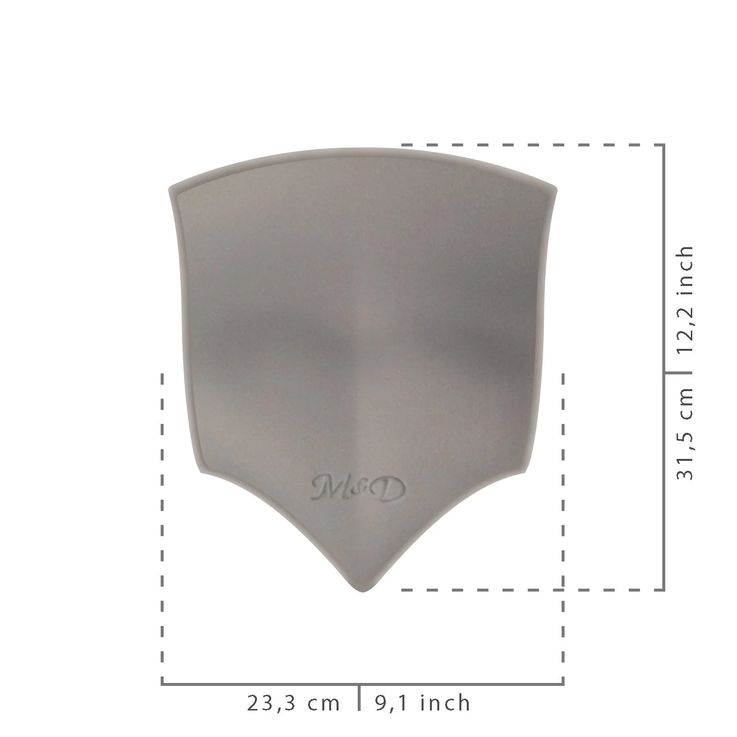Fajas MyD MYDMLE9003 gray silicone pad compression accessory, post-surgery Colombian shapewear support piece front view