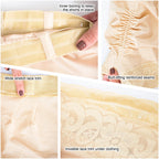Fajas MyD MYD0211 nude shaper shorts detail view showing inner boning, lace trim, and butt-lifting Colombian shapewear featur