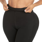 Fajas MyD MYD08324 black shaper shorts with elastic waistband detail, Colombian shapewear compression garment for women front