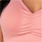 Fajas MyD B0600 pink ruched front bra top Colombian shapewear body shaper for everyday comfort and support