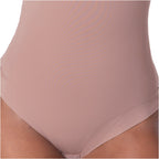 Fajas MyD BD060 nude full-body Colombian shapewear bodysuit with smooth compression panel, daily body shaper front view