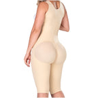 Fajas MyD MYD08779 beige full-body post-surgery faja with butt lifter cutout, Colombian shapewear compression garment back vi