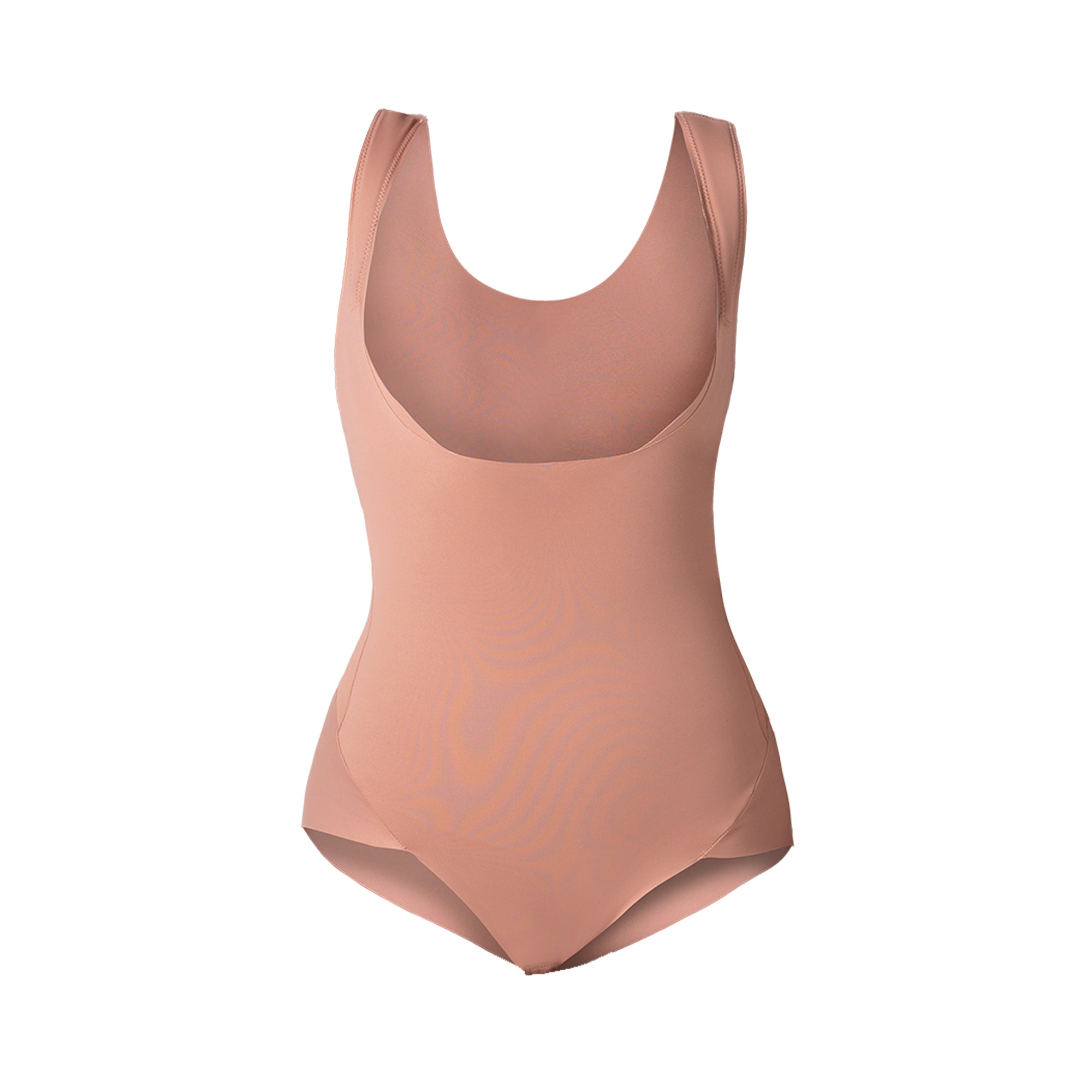Fajas MyD FEX06 nude full-body bodysuit Colombian shapewear with scoop neckline, daily body shaper for women front view