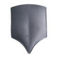 Fajas MyD gray shield-shaped back cushion pad post-surgery Colombian compression garment accessory front view