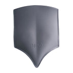 Fajas MyD gray shield-shaped back cushion pad post-surgery Colombian compression garment accessory front view