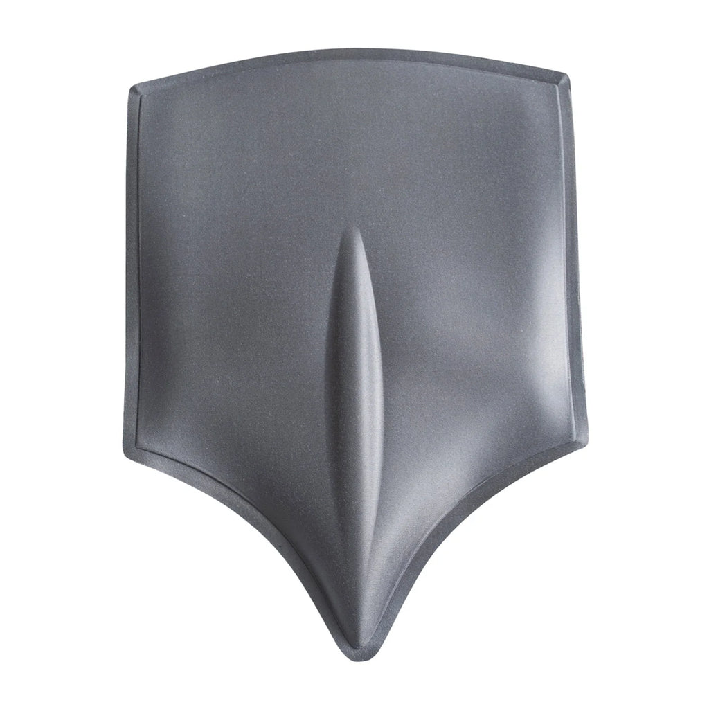 Fajas MyD MYDMLE9003 gray shield-shaped post-surgery compression pad, Colombian shapewear accessory front view