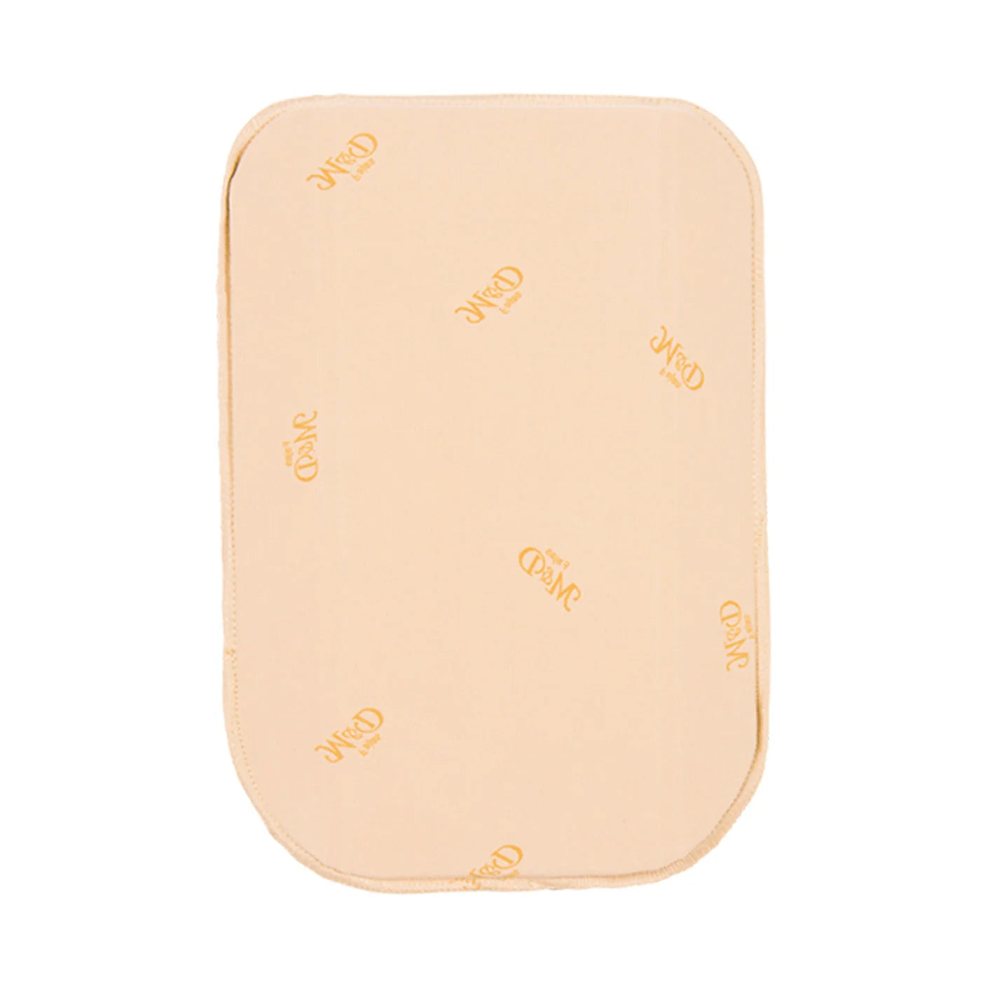 Fajas MyD MYD9103 beige accessories pad with logo print, Colombian shapewear post-surgery compression garment front view