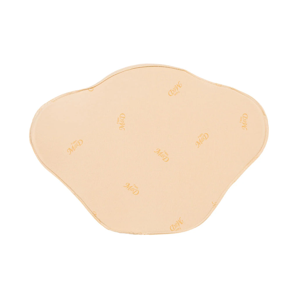 Fajas MyD MYD9104 beige chest compression pad with logo print, Colombian post-surgery faja accessory front view