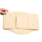Fajas MyD MYD0101 beige postpartum belly wrap with velcro closure, Colombian compression garment for abdominal recovery