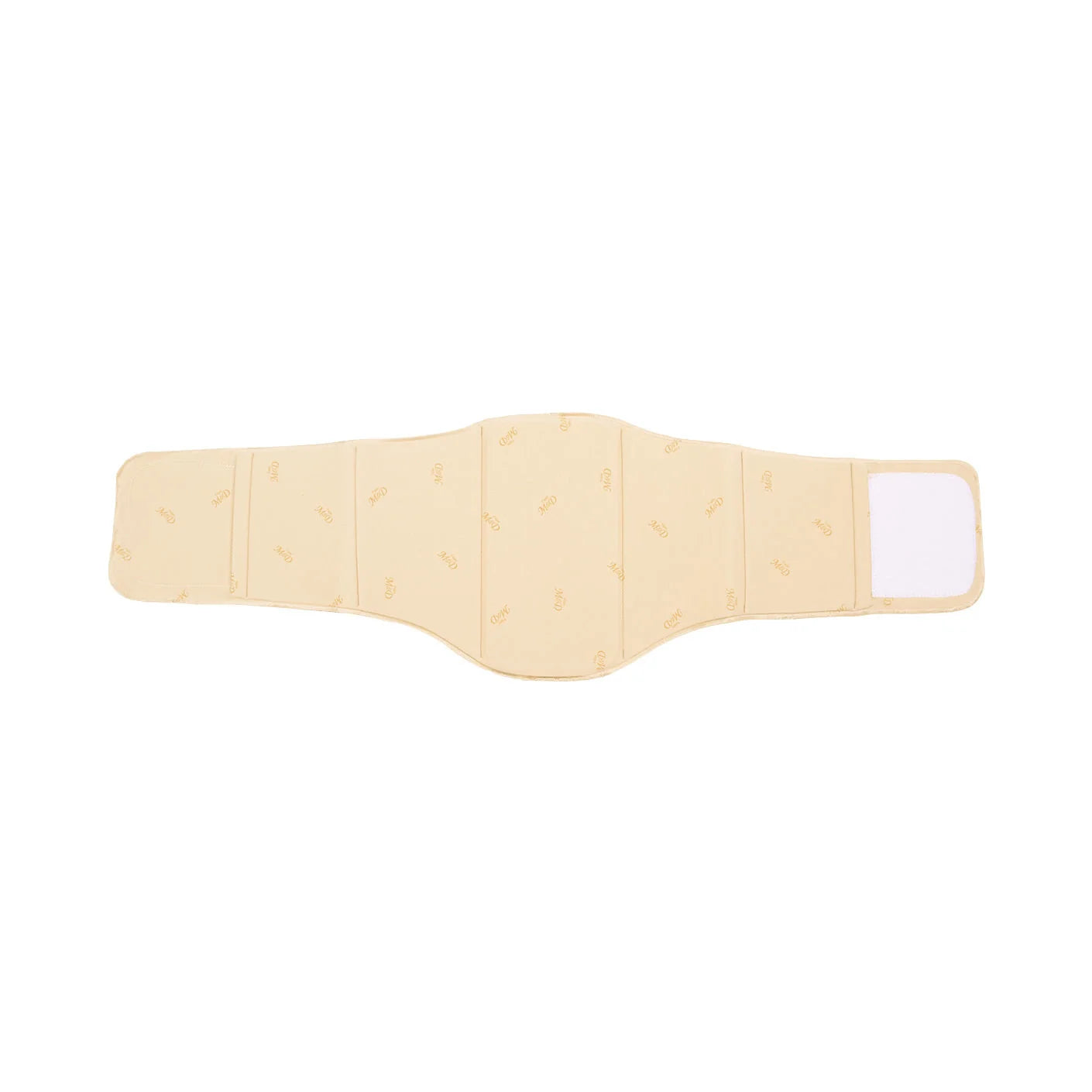 Fajas MyD MYD0101 beige abdominal binder with velcro closure, Colombian post-surgery compression garment front view