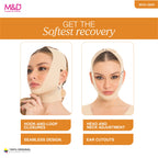 Fajas MyD MYD0810 beige facial compression garment with hook-and-loop closures, post-surgery faja colombiana recovery wrap