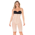 Diane & Geordi DAG-2414A beige full-body Colombian shapewear faja with front zipper and knee-length compression shorts front 