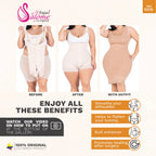 Fajas Salome 0215 nude post-surgery faja colombiana full-body compression garment with hook closure before and after front vi