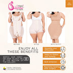 Fajas Salome 0215 nude open-bust Colombian shapewear faja before after views, post-surgery body shaper for women