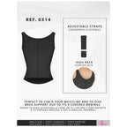 Fajas Salome 0314 black waist trainer with adjustable straps and 9 bonings, Colombian shapewear for post-surgery daily use